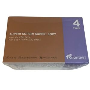 Revosoxs Super Soft Aloe Vera Perfume Non Slip Ankle Fuzzy Socks 4 Pair New